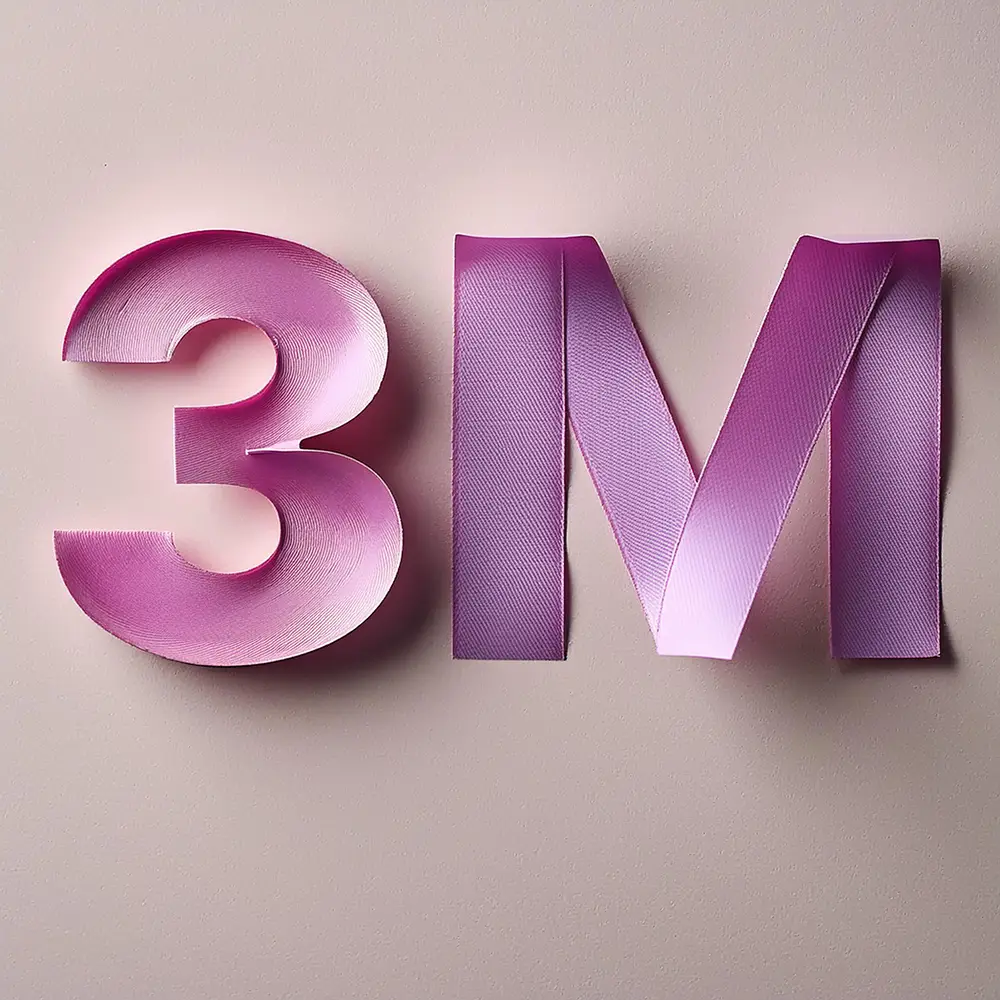 3M written in pink ribbon.